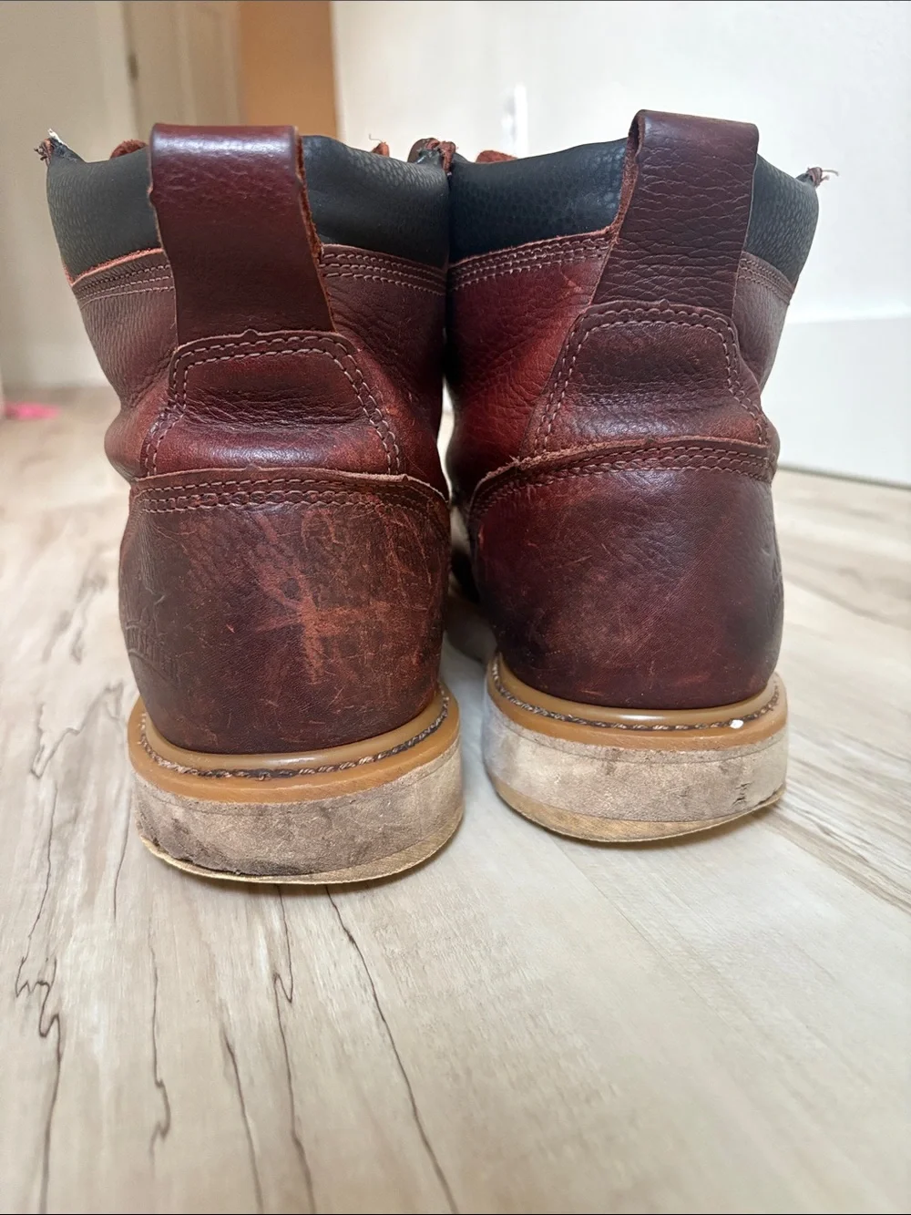 Irish Setter Brown Leather Moc Toe Lace-Up Boots
